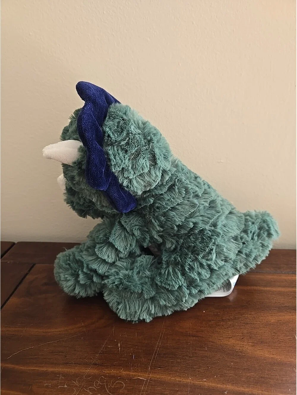 Carters Just One You Dinosaur Triceratops Plush Dark Green Blue Lovey 68474 9”
